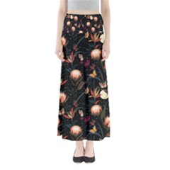 Seamless Garden Pattern Full Length Maxi Skirt by designsbymallika