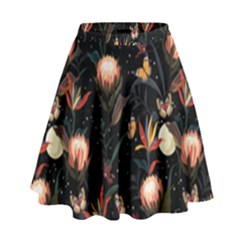 Seamless Garden Pattern High Waist Skirt by designsbymallika