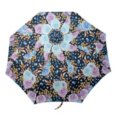 Rose Flower Pattern Folding Umbrellas by designsbymallika