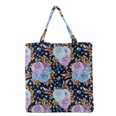 Rose Flower Pattern Grocery Tote Bag