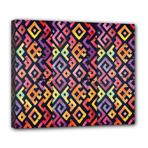 Square Pattern 2 Deluxe Canvas 24  X 20  (stretched) by designsbymallika