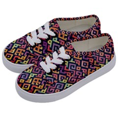 Square Pattern 2 Kids  Classic Low Top Sneakers by designsbymallika