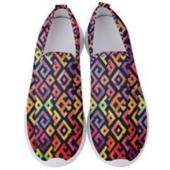 Square Pattern 2 Men s Slip On Sneakers by designsbymallika