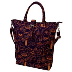Halloween Pattern 5 Buckle Top Tote Bag by designsbymallika