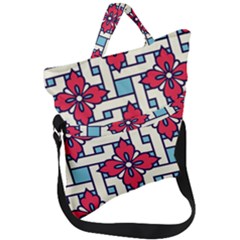 Diwali Pattern Fold Over Handle Tote Bag by designsbymallika