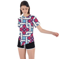 Diwali Pattern Asymmetrical Short Sleeve Sports Tee by designsbymallika