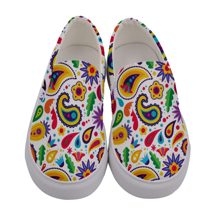 Baatik Print Women s Canvas Slip Ons