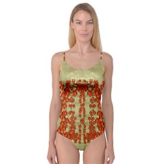 Roses Decorative In The Golden Environment Camisole Leotard  by pepitasart