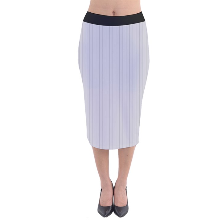 Cloudy Grey - Velvet Midi Pencil Skirt