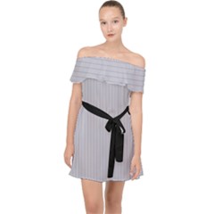 Cloudy Grey - Off Shoulder Chiffon Dress by FashionLane