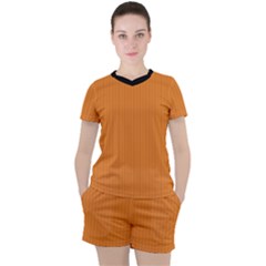 Cadmium Orange - Women s Tee And Shorts Set