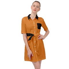 Cadmium Orange - Belted Shirt Dress by FashionLane