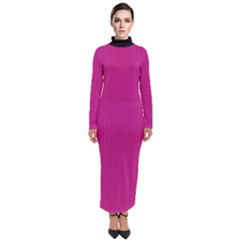 Dark Carnation Pink - Turtleneck Maxi Dress by FashionLane