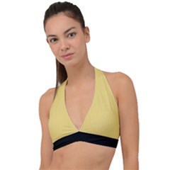 Jasmine Yellow - Halter Plunge Bikini Top by FashionLane