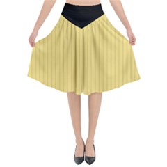 Jasmine Yellow - Flared Midi Skirt by FashionLane