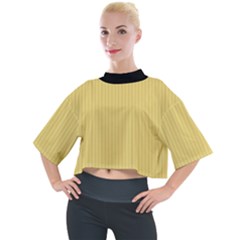 Jasmine Yellow - Mock Neck Tee by FashionLane