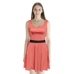 Living Coral - Split Back Mini Dress  by FashionLane