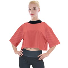 Living Coral - Mock Neck Tee by FashionLane