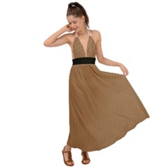 Bone Brown - Backless Maxi Beach Dress by FashionLane