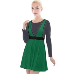 Cadmium Green - Plunge Pinafore Velour Dress by FashionLane