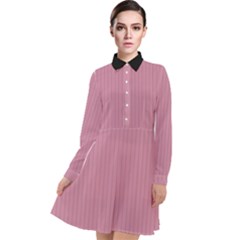 Cashmere Rose - Long Sleeve Chiffon Shirt Dress by FashionLane