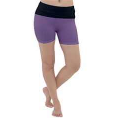 Chinese Violet - Lightweight Velour Yoga Shorts by FashionLane