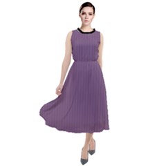 Chinese Violet - Round Neck Boho Dress by FashionLane