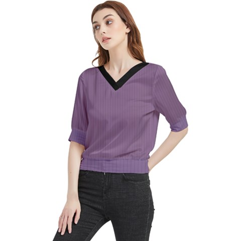 Chinese Violet - Quarter Sleeve Blouse by FashionLane