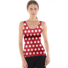 Red Polka-dot Doodles Tank Top by pishposhpal