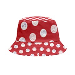 Red Polka-dot Doodles Inside Out Bucket Hat by pishposhpal