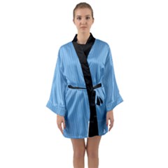 Aero Blue - Long Sleeve Satin Kimono by FashionLane