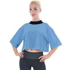 Aero Blue - Mock Neck Tee by FashionLane