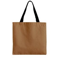 Wood Brown - Zipper Grocery Tote Bag by FashionLane