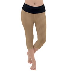 Wood Brown - Lightweight Velour Capri Yoga Leggings