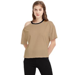 Wood Brown - One Shoulder Cut Out Tee
