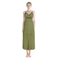 Woodbine Green - Button Up Chiffon Maxi Dress by FashionLane