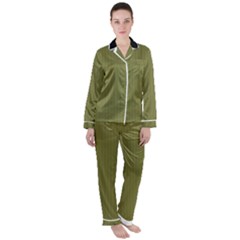 Woodbine Green - Satin Long Sleeve Pajamas Set by FashionLane