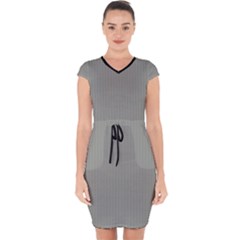 Trout Grey - Capsleeve Drawstring Dress  by FashionLane