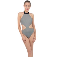 Trout Grey - Halter Side Cut Swimsuit by FashionLane