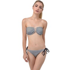 Trout Grey - Twist Bandeau Bikini Set by FashionLane