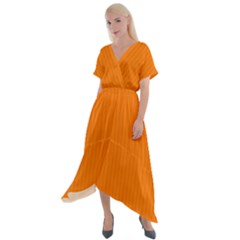 Turmeric Orange - Cross Front Sharkbite Hem Maxi Dress