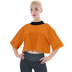 Turmeric Orange - Mock Neck Tee by FashionLane