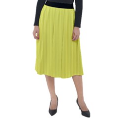 Unmellow Yellow - Classic Velour Midi Skirt  by FashionLane