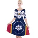 Flag of Mississippi Quarter Sleeve A-Line Dress View1