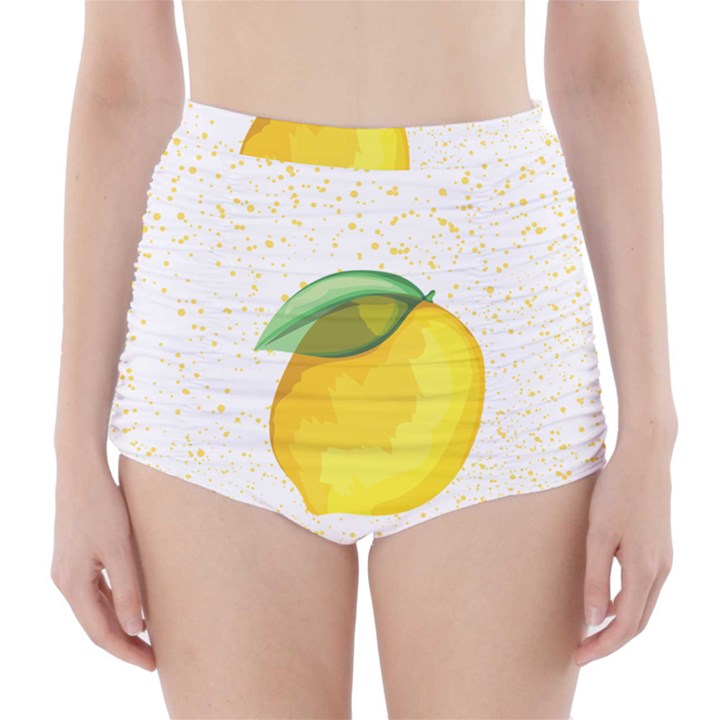 Illustration Sgraphic Lime Orange High-Waisted Bikini Bottoms