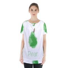 Pear Fruit Watercolor Painted Skirt Hem Sports Top by Mariart