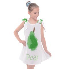 Pear Fruit Watercolor Painted Kids  Tie Up Tunic Dress