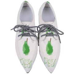 Pear Fruit Watercolor Painted Pointed Oxford Shoes
