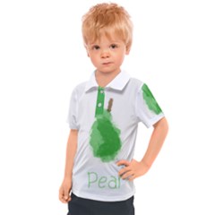 Pear Fruit Watercolor Painted Kids  Polo Tee