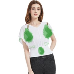 Pear Fruit Watercolor Painted Butterfly Chiffon Blouse